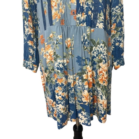 Anthropologie Tiny Gaina Printed Shift Half Button Dress Small - Picture 3 of 9